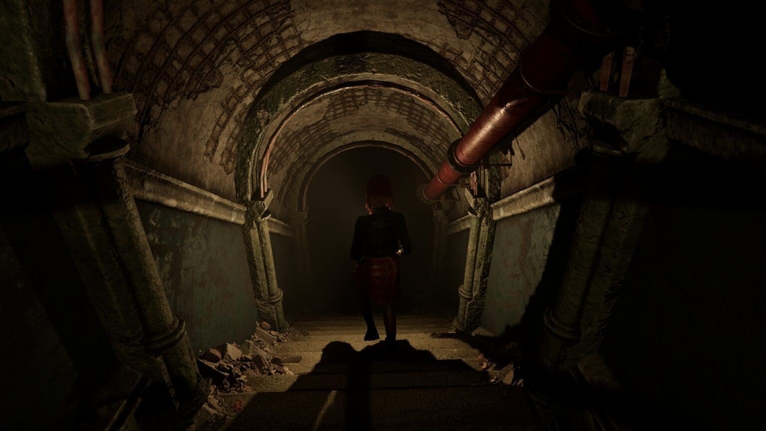 Tormented Souls 2 Caroline Walking down stairs dark