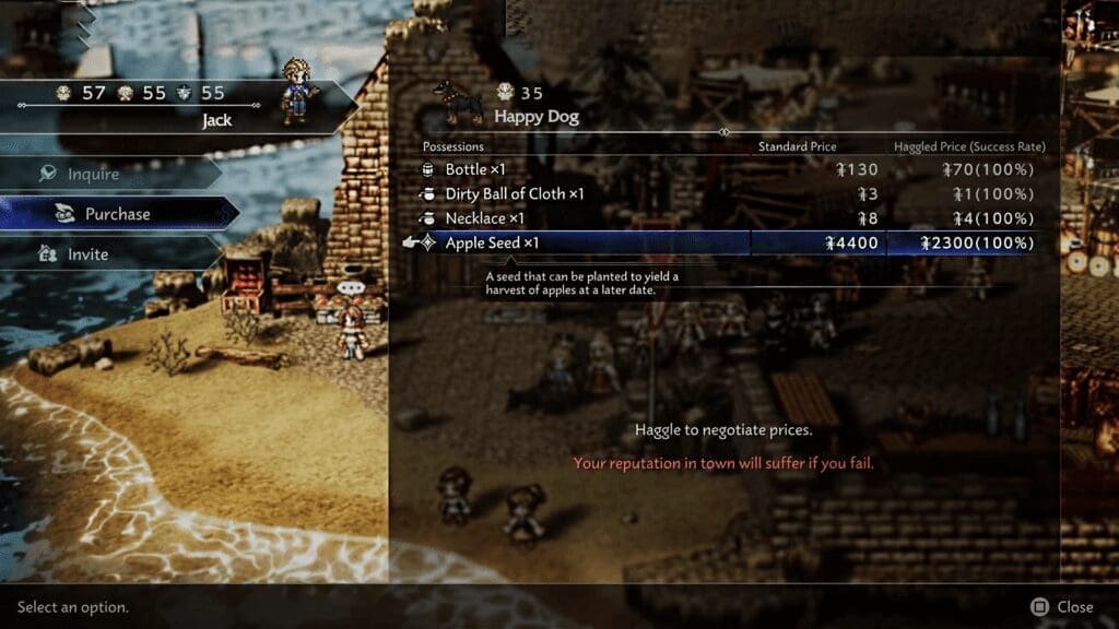 Octopath Traveler 0 Apple Seed from Happy Dog NPC