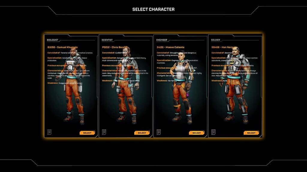 StarRupture Character Bio Details