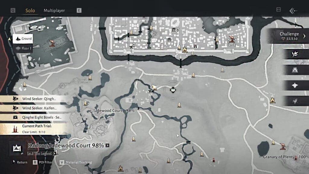 Where WInds Meet Honest Shovel Encounter Map Kaifeng Region
