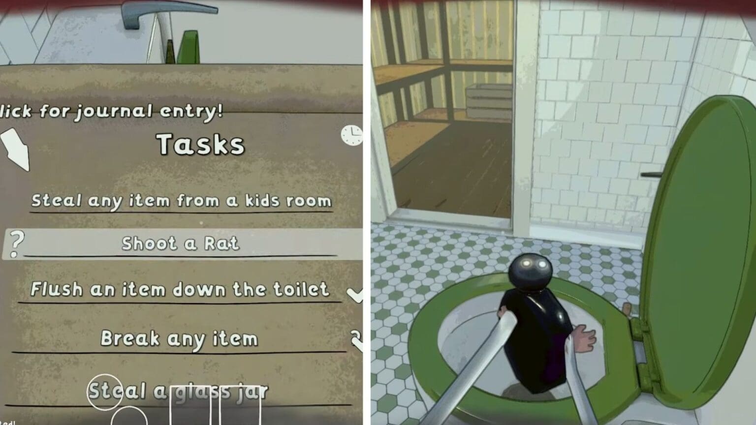 Burglin’ Gnomes – How to Flush Items Down the Toilet Burglin gnomes flush items task