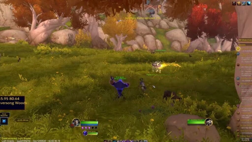 Completing Faction quests in WoW.