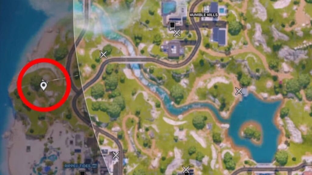 Ripped Tides Chaos Cube Location 2 in Fortnite.