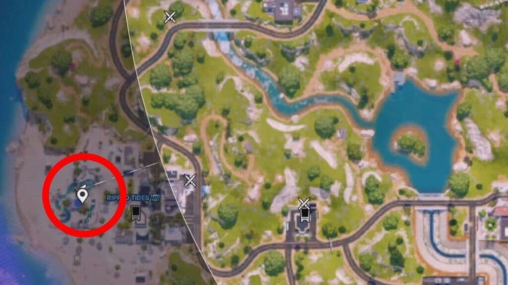Ripped Tides Chaos Cube Location 3 in Fortnite.